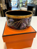 Hermes ENAMEL & 18K GOLD PLATED BRAZIL WIDE BANGLE BRACELET