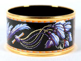 Hermes ENAMEL & 18K GOLD PLATED BRAZIL WIDE BANGLE BRACELET