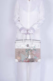 Hermes Faubourg Tropical Birkin 35 Embroidered Toile de Camp and White Swift Palladium Hardware