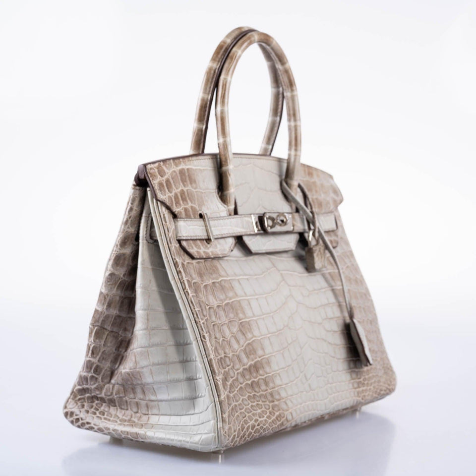 HermesGris Cendre Himalaya Birkin 30 Matte Nilo Crocodile with Palladium Hardware - 2013, Q Square