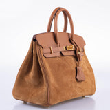 Hermes Grizzly Birkin 25 Gold Grizzly Suede and Swift Gold Hardware