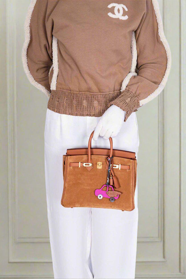Hermes Grizzly Birkin 25 Gold Grizzly Suede and Swift Gold Hardware