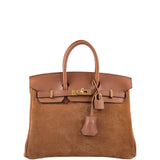 Hermes Grizzly Birkin 25 Gold Grizzly Suede and Swift Gold Hardware