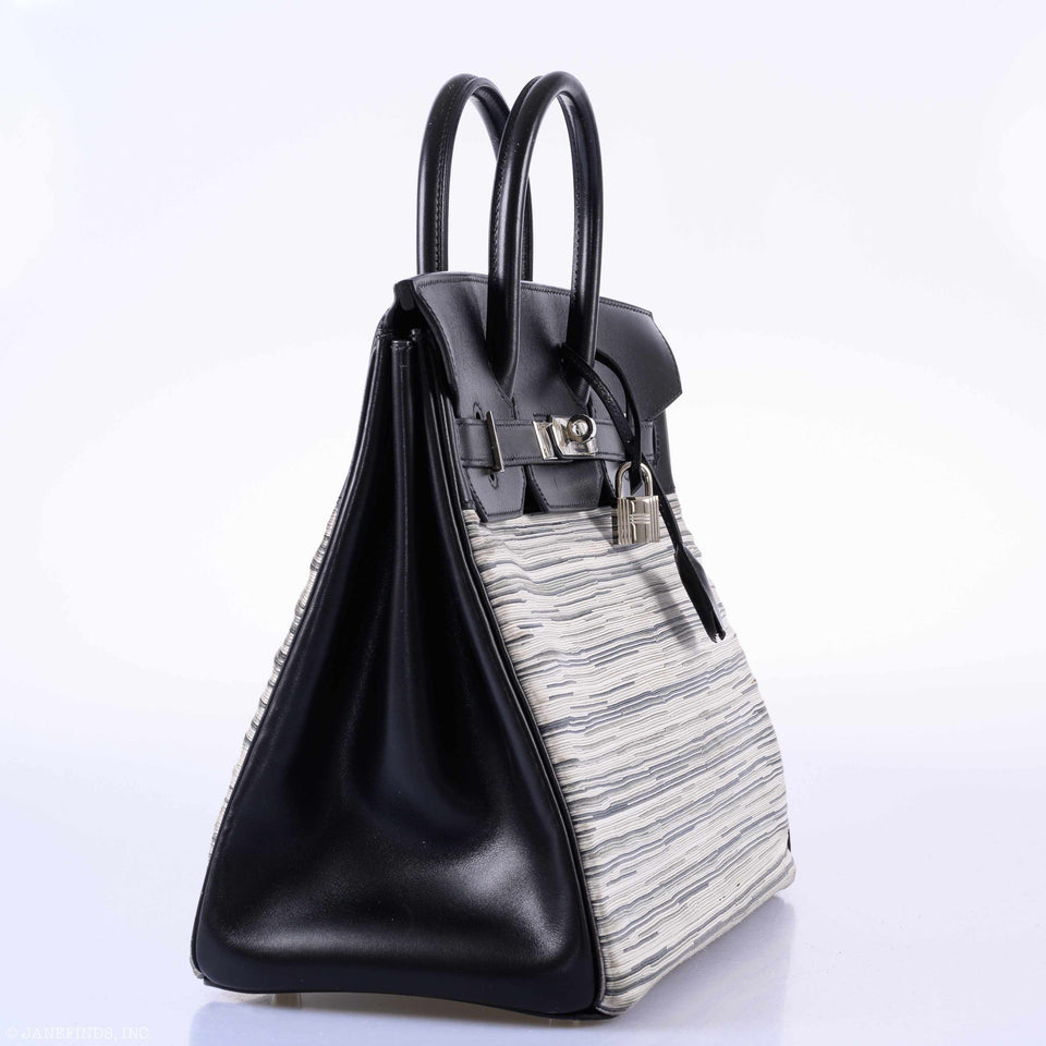 Hermes HAC Birkin 32 Gray Vibrato and Black Box Palladium Hardware