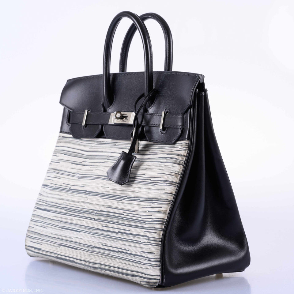 Hermes HAC Birkin 32 Gray Vibrato and Black Box Palladium Hardware