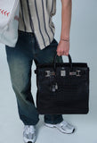 Hermes HAC Birkin 40 Black Matte Porosus Crocodile Palladium Hardware