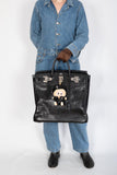 Hermes HAC Birkin 40 Black Shiny Lizard Palladium Hardware