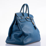 Hermes HAC Birkin 40 Bleu Thalassa Togo Palladium Hardware