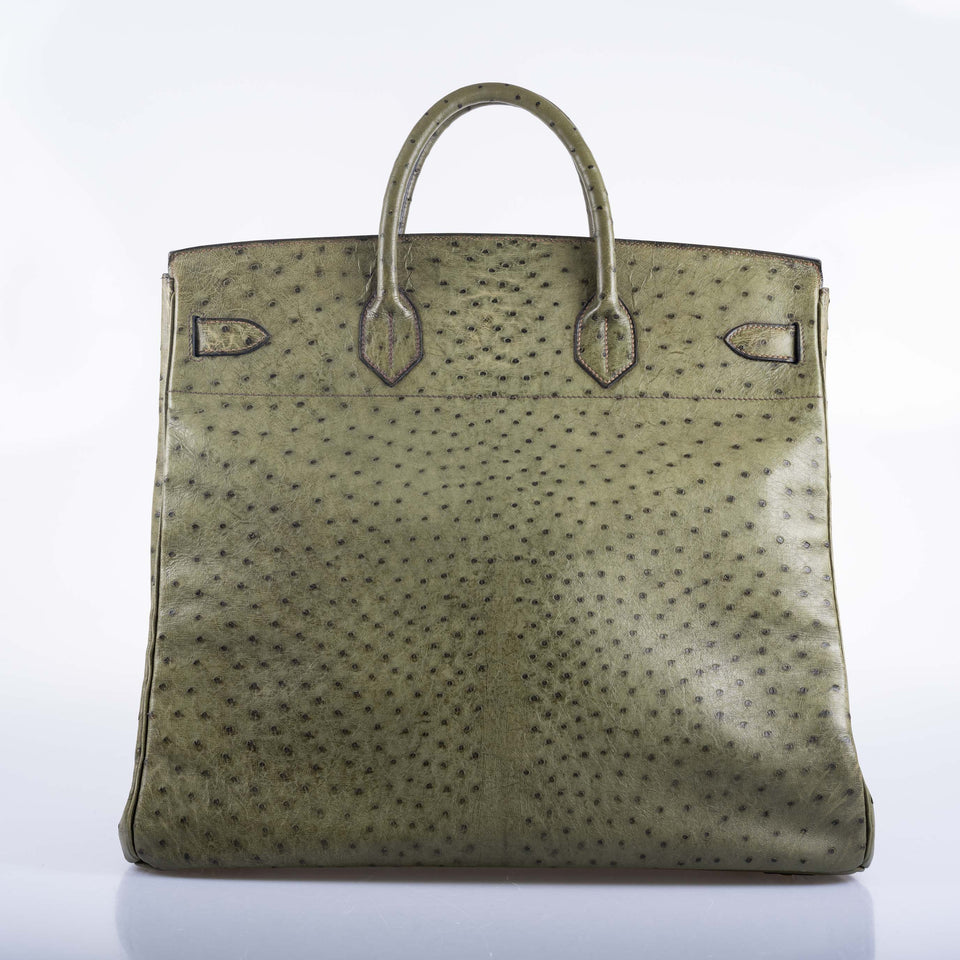 Hermes HAC Birkin 40 Vert Olive Ostrich Gold Hardware
