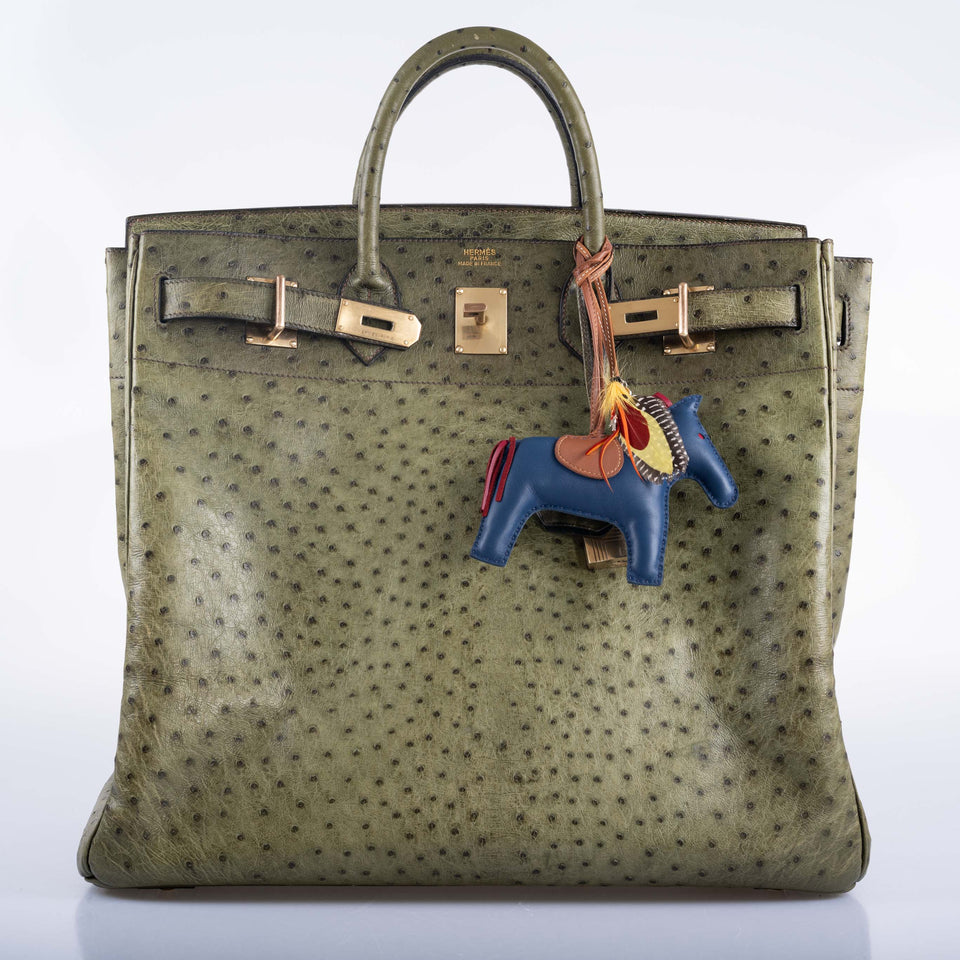 Hermes HAC Birkin 40 Vert Olive Ostrich Gold Hardware