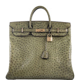 Hermes HAC Birkin 40 Vert Olive Ostrich Gold Hardware