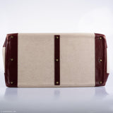 Hermes HAC Birkin 55 Toile & Rouge H Box with Gold Hardware - 1981, K Circle
