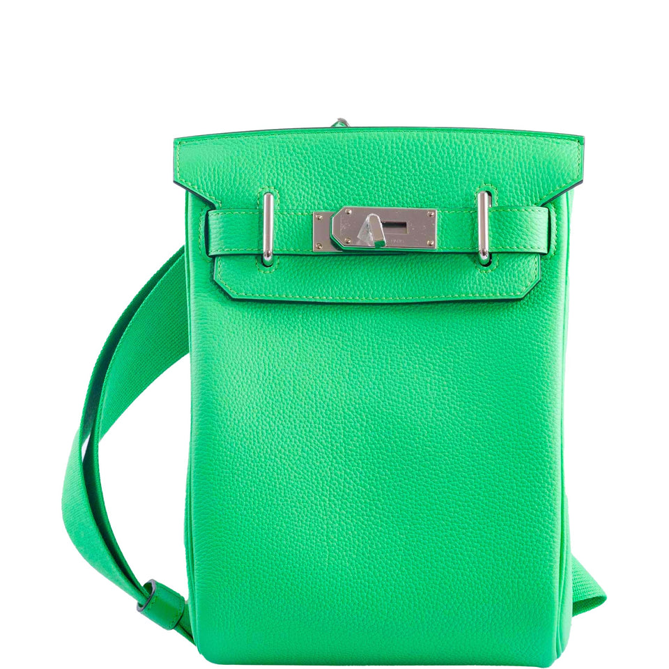 Hermes HAC Birkin A Dos PM Vert Comics Togo Palladium Hardware