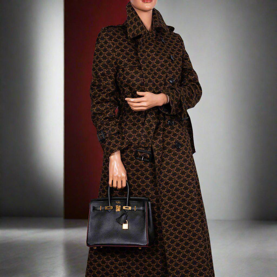 Hermes HSS Birkin 25 Black and Rouge H Chevre Gold Hardware