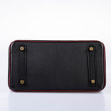 Hermes HSS Birkin 25 Black and Rouge H Chevre Gold Hardware