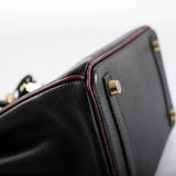 Hermes HSS Birkin 25 Black and Rouge H Chevre Gold Hardware