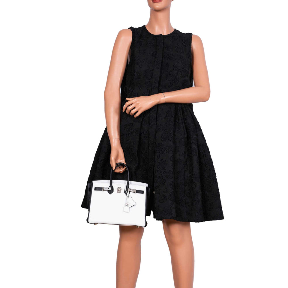 Hermes HSS Birkin 25 Black and White Togo with Palladium Hardware - 2018, C