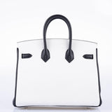 Hermes HSS Birkin 25 Black and White Togo with Palladium Hardware - 2018, C