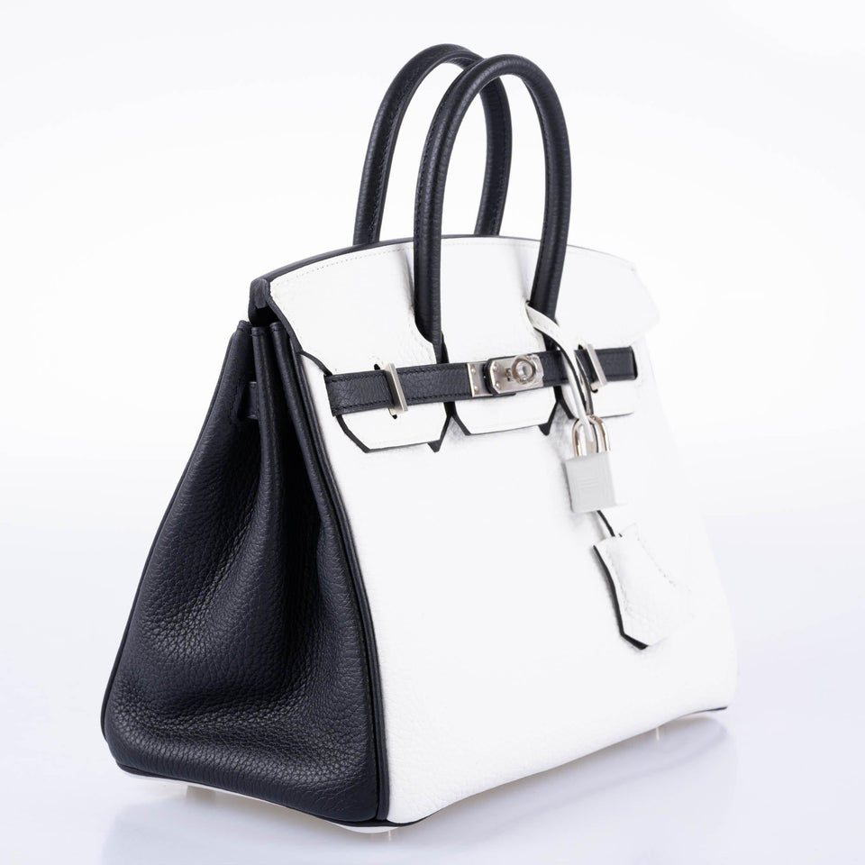 Hermes HSS Birkin 25 Black and White Togo with Palladium Hardware