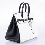 Hermes HSS Birkin 25 Black and White Togo with Palladium Hardware
