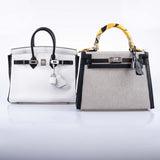 Hermes HSS Birkin 25 Black and White Togo with Palladium Hardware