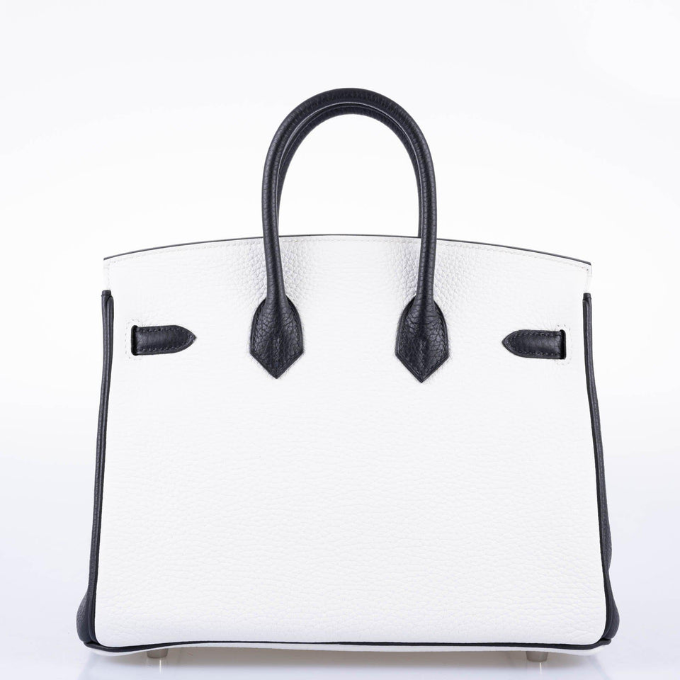 Hermes HSS Birkin 25 Black and White Togo with Palladium Hardware