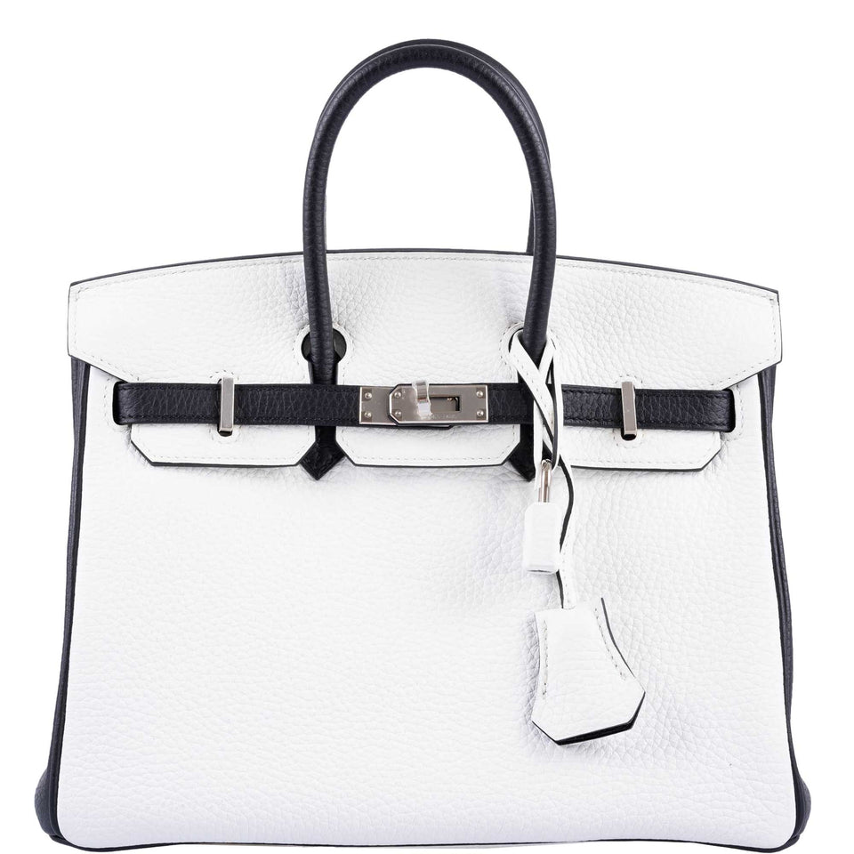 Hermes HSS Birkin 25 Black and White Togo with Palladium Hardware