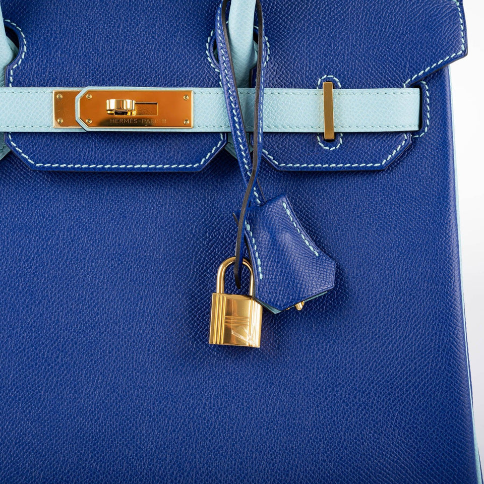 HermesHSS Birkin 30 Blue Electric & Blue Atoll Epsom with Gold Hardware - 2015, T
