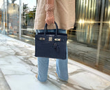 HermesHSS Birkin 30 Blue Marine Matte Alligator & Cassis Interior with Palladium Hardware