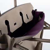 HermesHSS Birkin 30 Gris Asphalte Togo with Cassis Interior with Palladium Hardware
