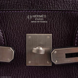 HermesHSS Birkin 30 Raisin Chevre & Vert Anglais Brushed Palladium Hardware
