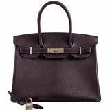 HermesHSS Birkin 30 Raisin Chevre & Vert Anglais Brushed Palladium Hardware