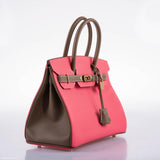 HermesHSS Birkin 30 Rose Azalee & Etoupe Epsom with Permabrass Hardware - 2017, A