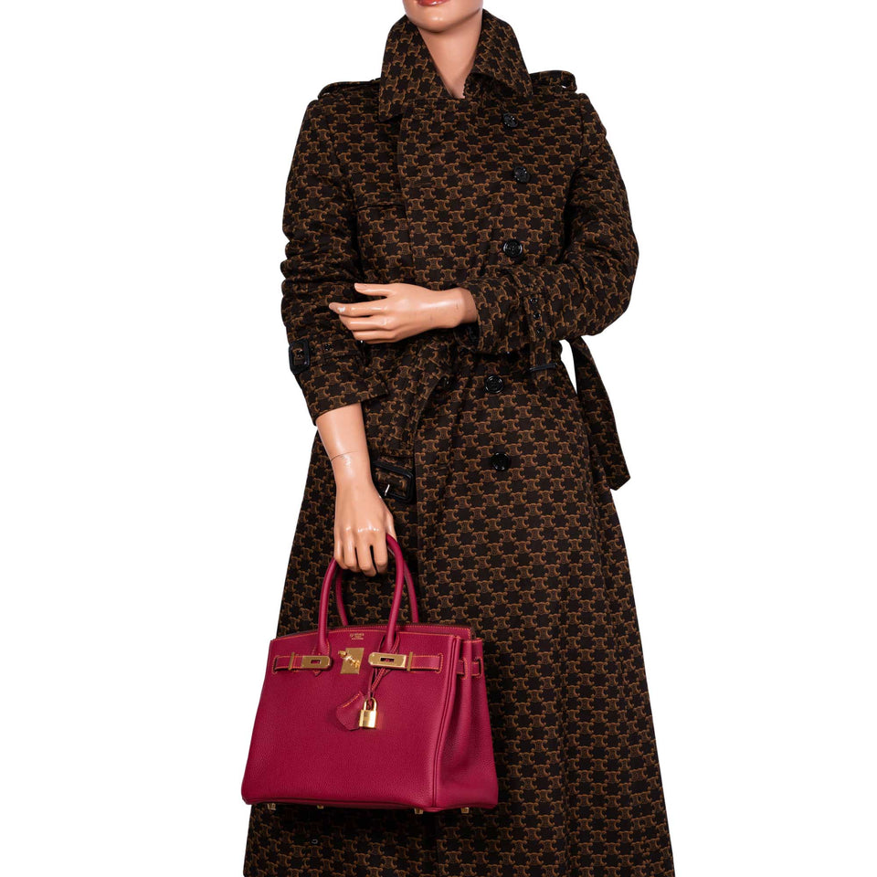 HermesHSS Birkin 30 Rubis Togo & Orange H with Gold Hardware - 2015, T