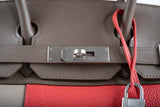 HermesHSS Birkin 30 Tri-Color Rose Jaipur, Etoupe, Argile Clemence and Swift Brushed Palladium Hardware