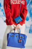 Hermes HSS Birkin 35 Bleu Electrique Togo & Fuchsia Palladium Hardware
