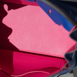 Hermes HSS Birkin 35 Bleu Electrique Togo & Fuchsia Palladium Hardware