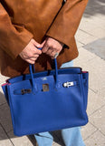 Hermes HSS Birkin 35 Bleu Electrique Togo & Fuchsia Palladium Hardware