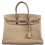 Hermes HSS Birkin 35 Parchemin & Etoupe Epsom with Palladium Hardware - 2010, N Square