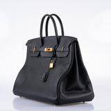 Hermes HSS Birkin 40 Black Togo with Blue Royal Interior Gold Hardware