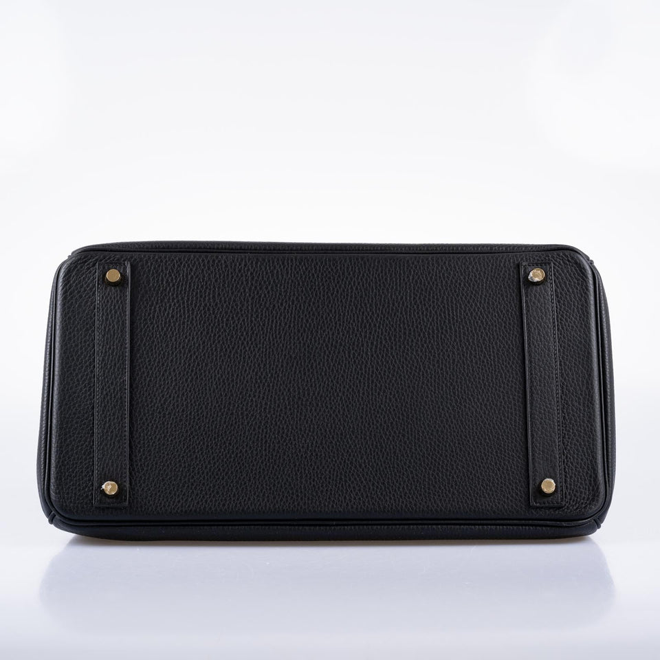 Hermes HSS Birkin 40 Black Togo with Blue Royal Interior Gold Hardware