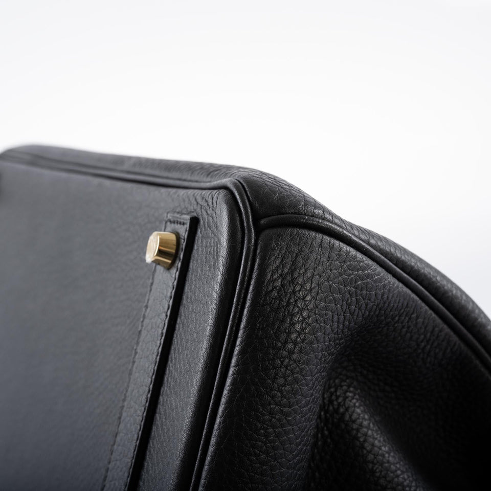 Hermes HSS Birkin 40 Black Togo with Blue Royal Interior Gold Hardware