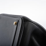 Hermes HSS Birkin 40 Black Togo with Blue Royal Interior Gold Hardware
