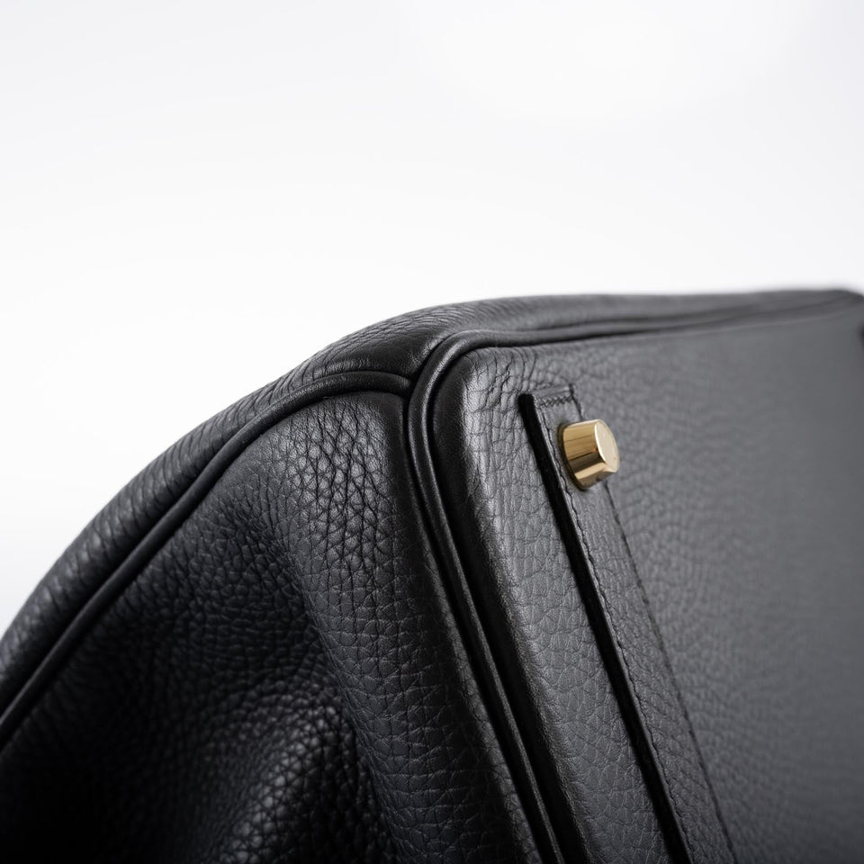 Hermes HSS Birkin 40 Black Togo with Blue Royal Interior Gold Hardware