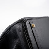 Hermes HSS Birkin 40 Black Togo with Blue Royal Interior Gold Hardware