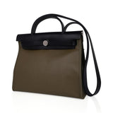 Hermes HERBAG ZIP RETOURNE 31 LEATHER PALLADIUM SHOULDER BAG
