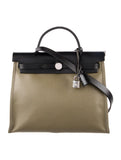 Hermes HERBAG ZIP RETOURNE 31 LEATHER PALLADIUM SHOULDER BAG