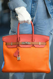 Hermes Hermes Birkin 35 Arlequin Clemence Palladium Hardware