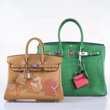 Hermes In and Out Birkin 25 Biscuit Printed Swift Palladium Hardware