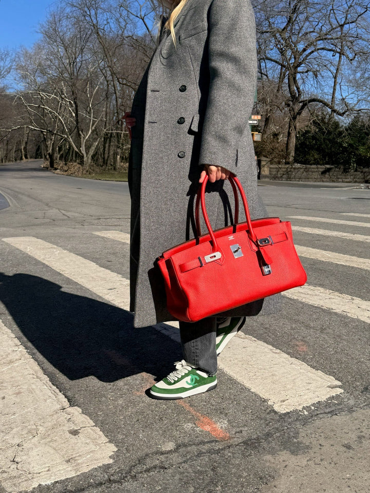 Hermes JPG Shoulder Birkin II 42 Vermillion Clemence Palladium Hardware